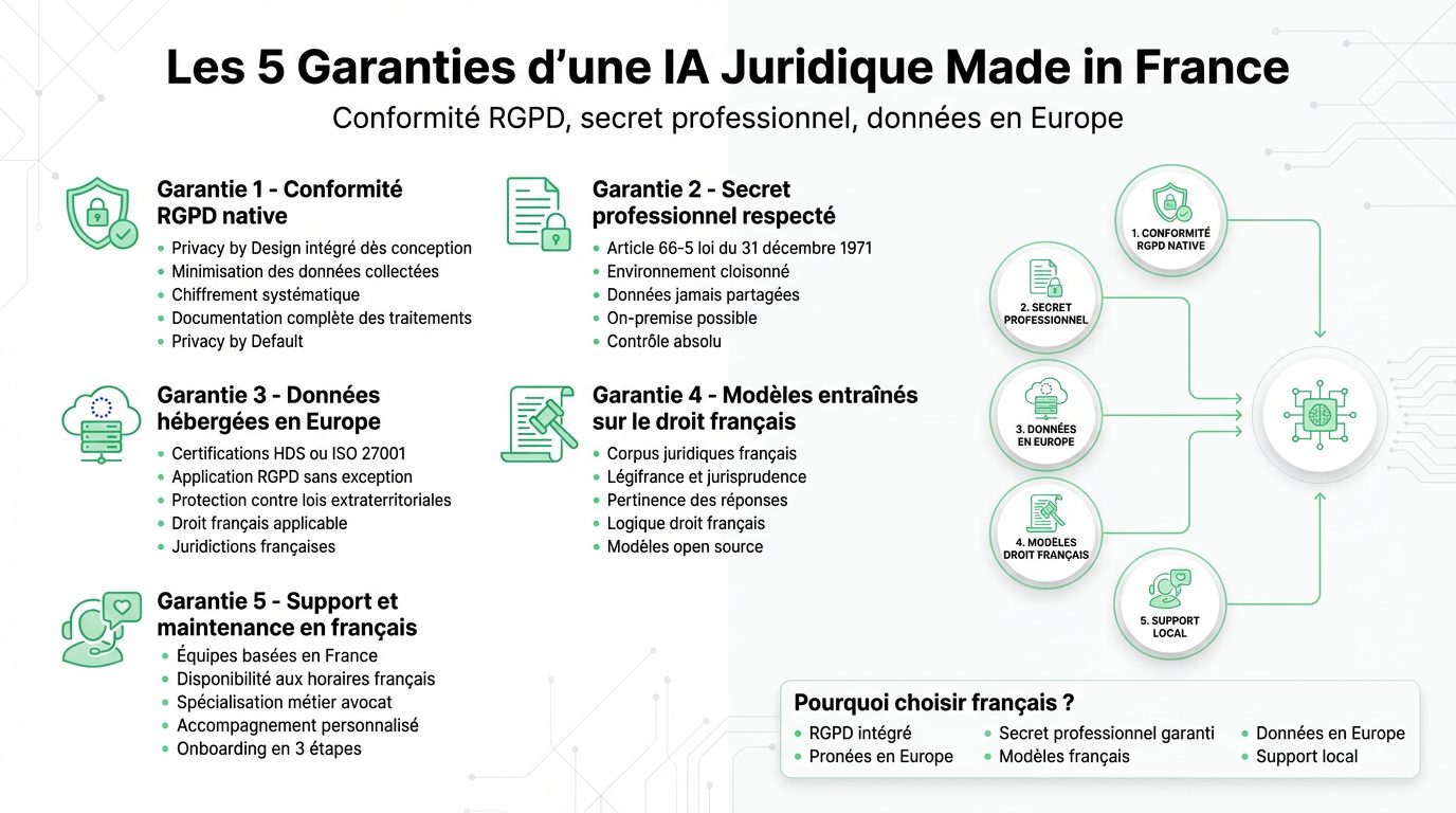 5 Garanties IA Juridique Made in France