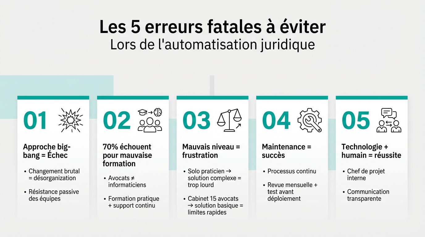 Les 5 Erreurs de l'Automatisation Juridique - Optimum IA