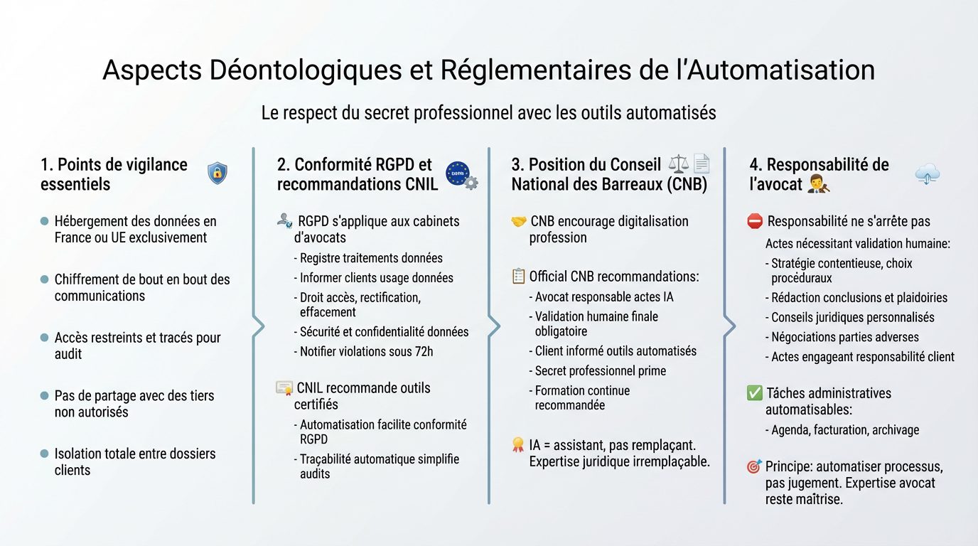 Aspects Déontologiques Automatisation IA Cabinet d'avocats