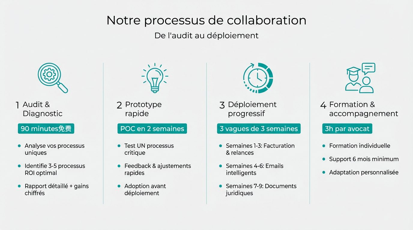 Processus de collaboration de l'audit au déploiement - Optimum IA