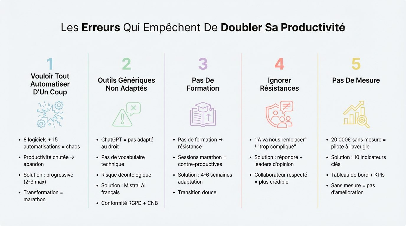 Erreurs Productivité Cabinet Avocats