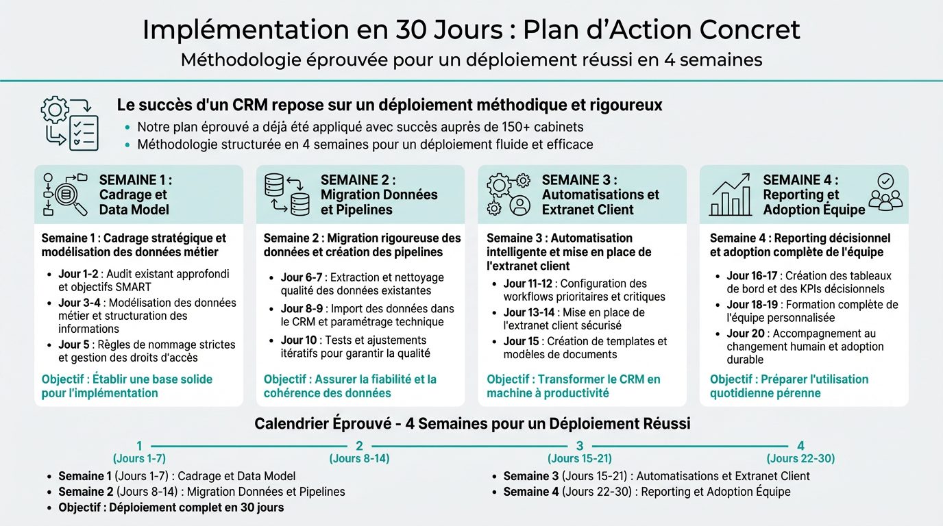 Implantation CRM 30 Jours Plan d'Action Concret