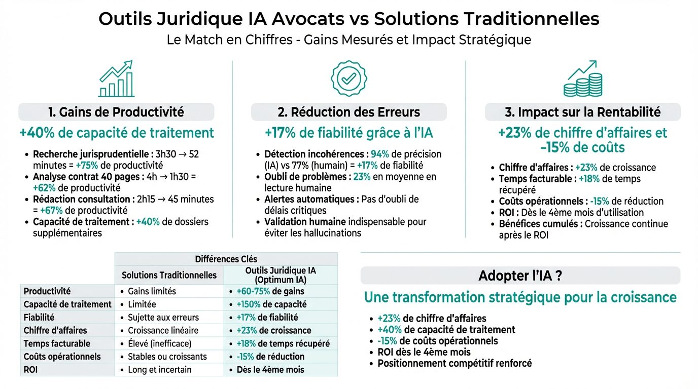 Outils Juridiques IA Avocats vs Solutions Traditionnelles