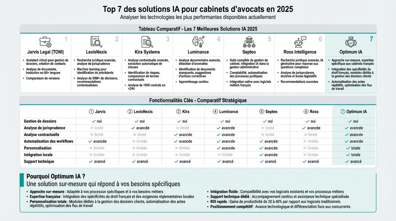 Comparatif Top 7 Solutions+IA Cabinets Avocats 2025